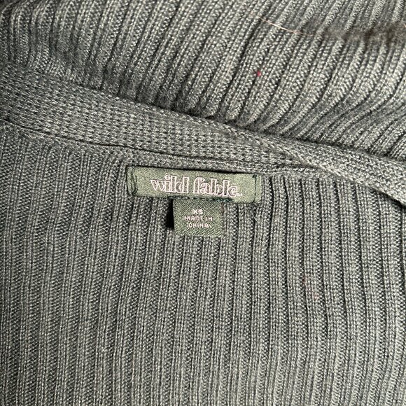 Wild Fable Cropped Button-Front Cardigan Dark Teal XS - Picture 4 of 4